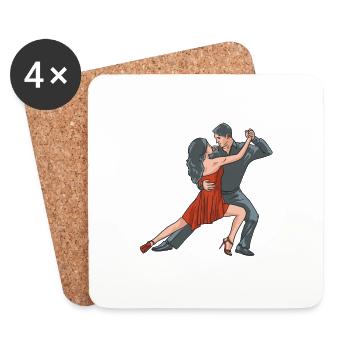 SALSA DANSE - Dessous de verre (lot de 4) - blanc - Devant