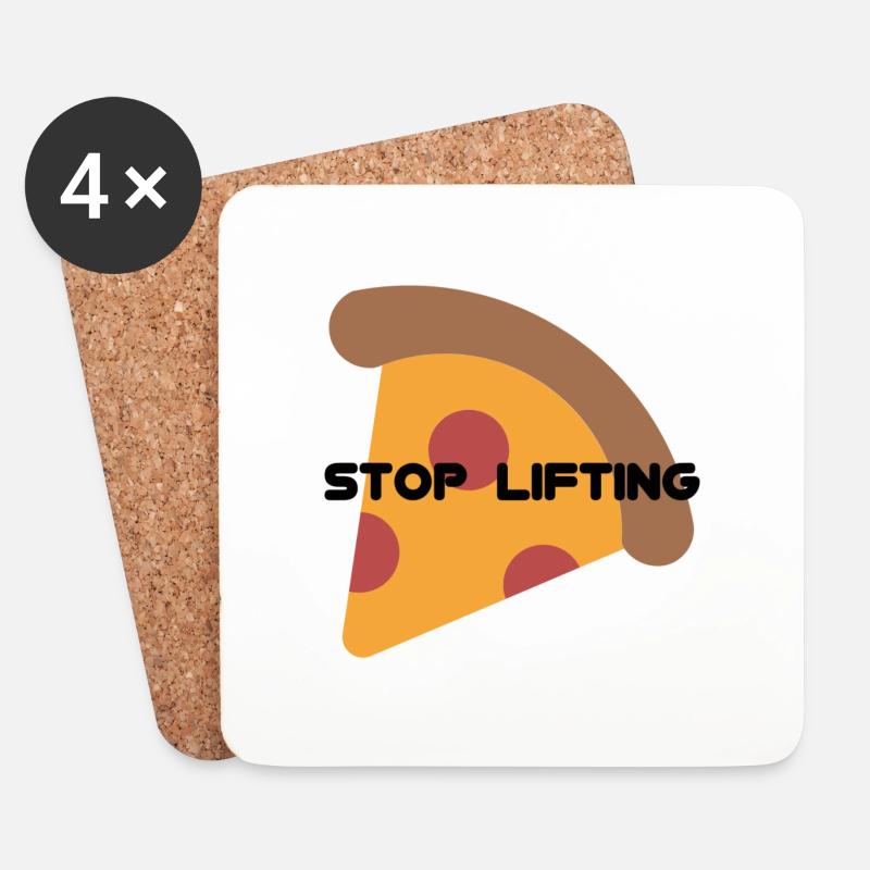 HÖREN SIE AUF, PIZZA ZU HEBEN - Untersetzer (4er-Set) - Weiß