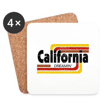 California Dreamin Grunge - Dessous de verre (lot de 4) - blanc - Devant