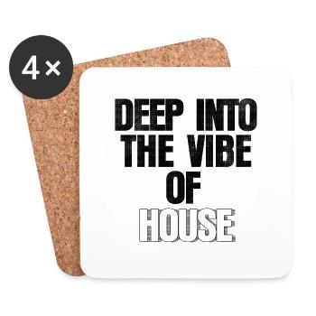 Deep Into The Vibe Of House Remix - Coasters (set of 4) - white - Front