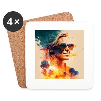 Une femme au soleil - Dessous de verre (lot de 4) - blanc - Devant
