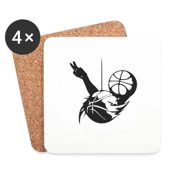L'amour du basketball - Dessous de verre (lot de 4) - blanc - Devant