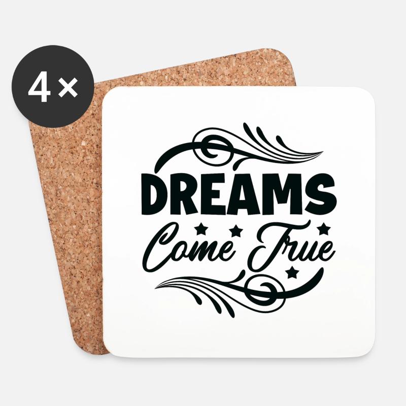 Dreams Come True - Untersetzer (4er-Set) - Weiß