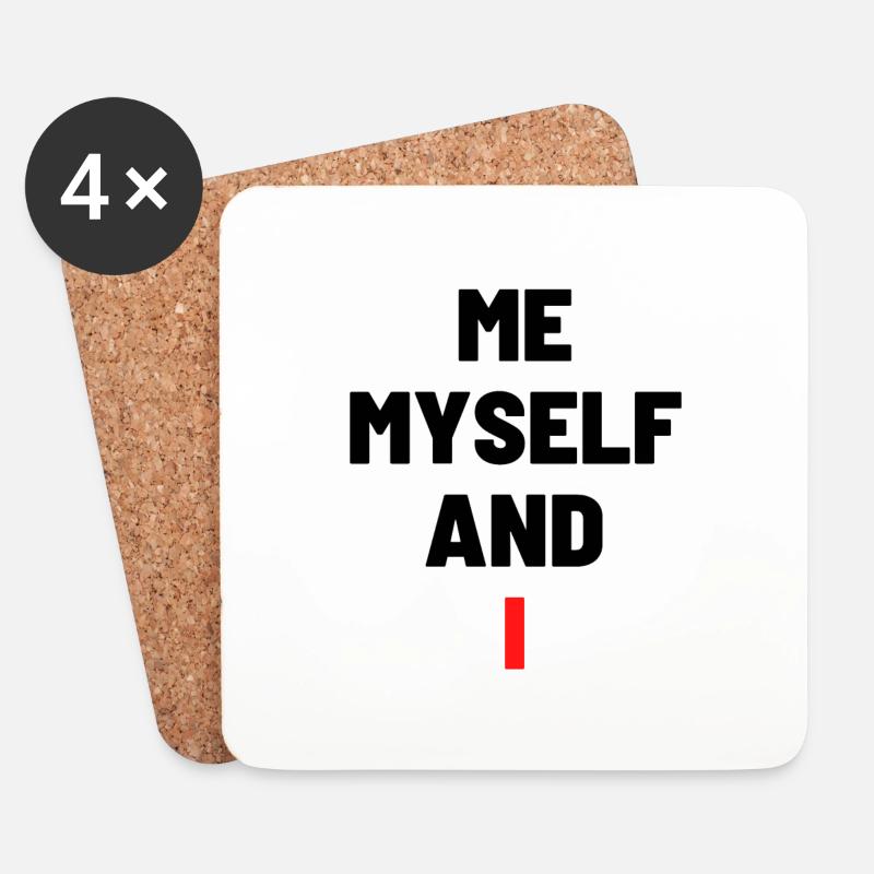 Me, Myself and I - Untersetzer (4er-Set) - Weiß