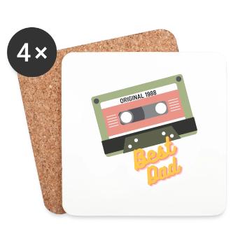 1988 Best Dad - Untersetzer (4er-Set) - Weiß - Vorne