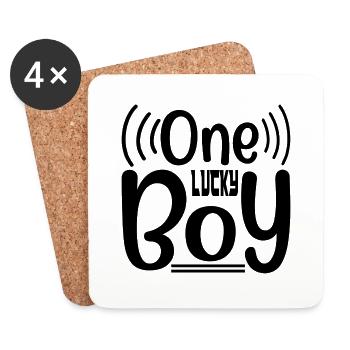 One Lucky Boy - Coasters (set of 4) - white - Front