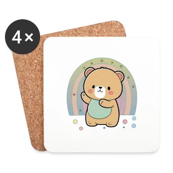 Cute little teddy bear - Coasters (set of 4) - white - Front