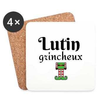 lutin grincheux - Dessous de verre (lot de 4) - blanc - Devant