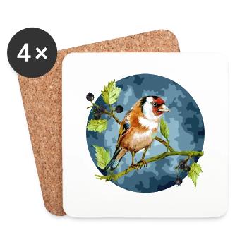 Bunter Vogel - Untersetzer (4er-Set) - Weiß - Vorne