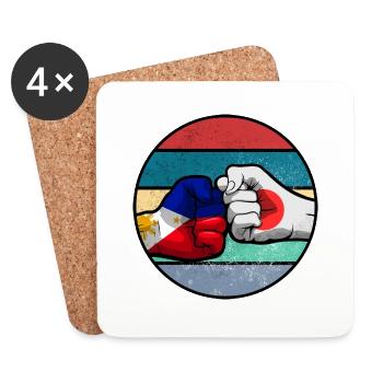 Philippines Filipino Japon Drapeau I Cadeau - Dessous de verre (lot de 4) - blanc - Devant