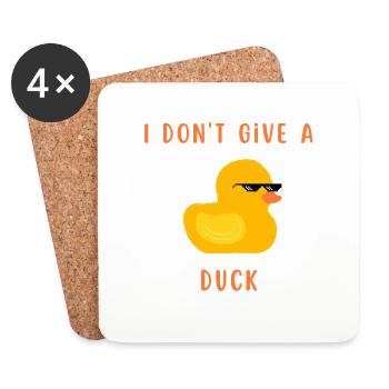 I don't give a Duck - Dessous de verre (lot de 4) - blanc - Devant