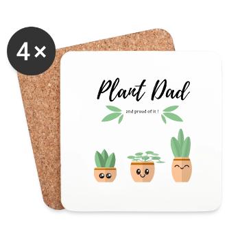 Plant Dad - Dessous de verre (lot de 4) - blanc - Devant