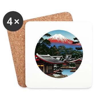 Mount Fuji in Digital Art - Coasters (set of 4) - white - Front