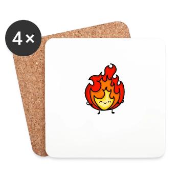 flame of fire - Coasters (set of 4) - white - Front