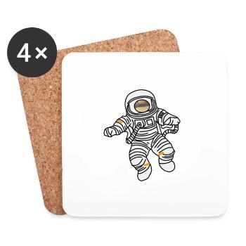 Astronaut im All - Untersetzer (4er-Set) - Weiß - Vorne