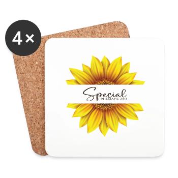 Christian Sonnenblumen Design Ich bin besonders Epheser - Untersetzer (4er-Set) - Weiß - Vorne