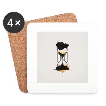 Sablier black and gold - Dessous de verre (lot de 4) - blanc - Devant