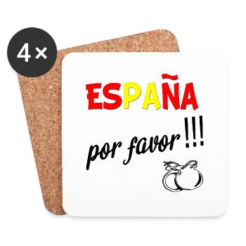 Espagne s'il vous plaît ! - Dessous de verre (lot de 4) - blanc - Devant