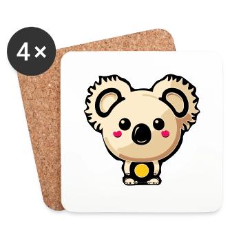 koala mignon - Dessous de verre (lot de 4) - blanc - Devant