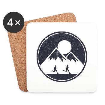 Trail Runner Running Joggen Jogger I Geschenk - Untersetzer (4er-Set) - Weiß - Vorne