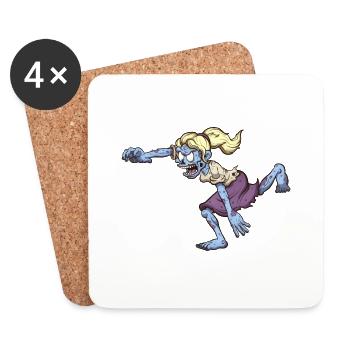 Running Zombie - Coasters (set of 4) - white - Front