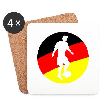 Fussballer Deutschland - Untersetzer (4er-Set) - Weiß - Vorne