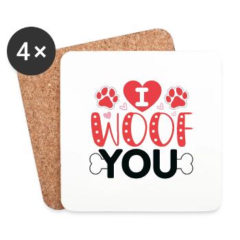 I woof you - Coasters (set of 4) - white - Front