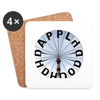 Letter Kaleidoskop - Untersetzer (4er-Set) - Weiß - Vorne