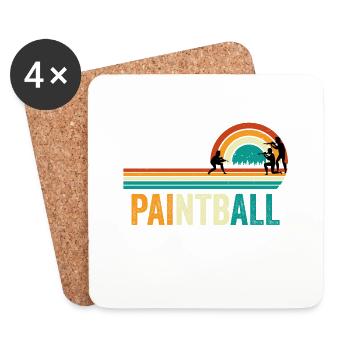 Paintball Retro Vintage - Coasters (set of 4) - white - Front