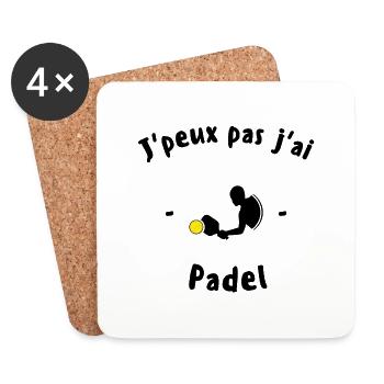 J'Peux Pas J'Ai padel - Dessous de verre (lot de 4) - blanc - Devant