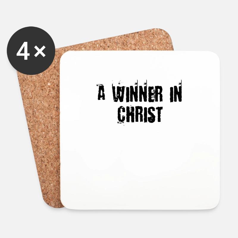 Ein Sieger in Christus - Untersetzer (4er-Set) - Weiß