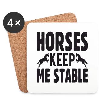 Les chevaux me gardent stable - Dessous de verre (lot de 4) - blanc - Devant