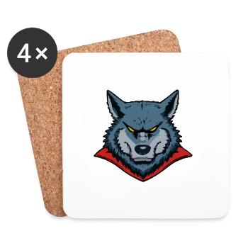 Acko der schlaue Wolf - Untersetzer (4er-Set) - Weiß - Vorne