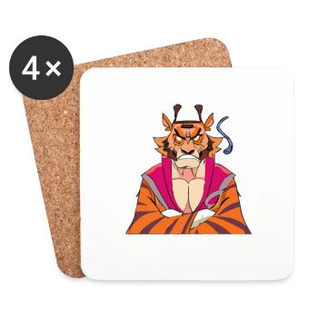 Arche den wütenden Tiger - Untersetzer (4er-Set) - Weiß - Vorne