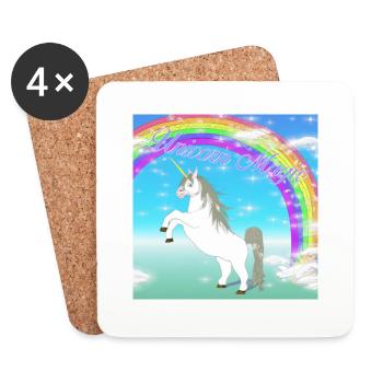 Unicorn Magic Gift - Coasters (set of 4) - white - Front
