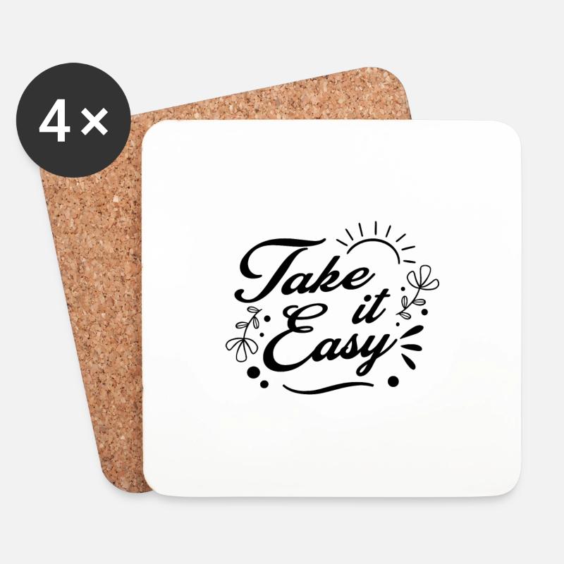 Take it Easy - Untersetzer (4er-Set) - Weiß