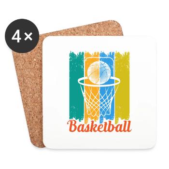 basketball - Coasters (set of 4) - white - Front