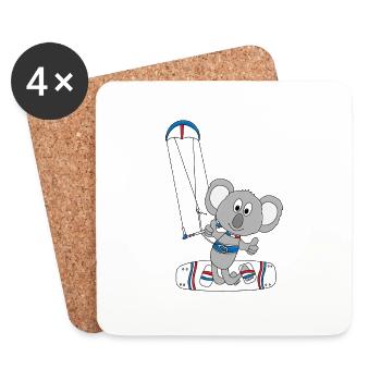 KOALA - KITE - KITESURFEN - KITESURFER - KITEN - Untersetzer (4er-Set) - Weiß - Vorne
