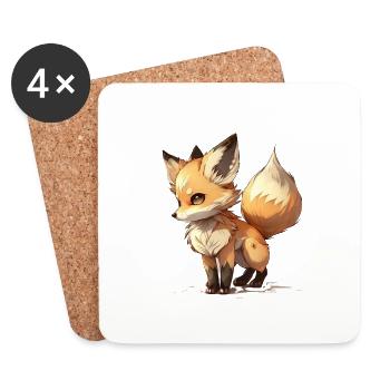 süßer kleiner cartoon fuchs - Untersetzer (4er-Set) - Weiß - Vorne