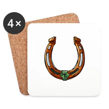 Fer à cheval - Dessous de verre (lot de 4) - blanc - Devant