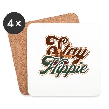 Hippie - Untersetzer (4er-Set) - Weiß - Vorne
