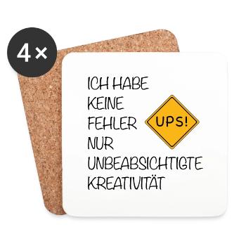 Keine Fehler - Untersetzer (4er-Set) - Weiß - Vorne
