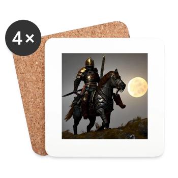 Warrior on Horse - Coasters (set of 4) - white - Front
