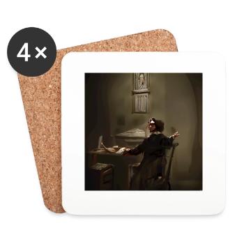 writer in a dark room - Untersetzer (4er-Set) - Weiß - Vorne