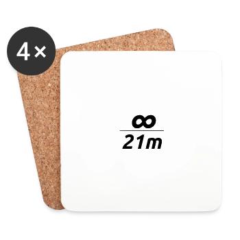 Everything divided by 21 million - Untersetzer (4er-Set) - Weiß - Vorne