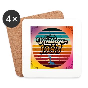 Fou des années 80 - Dessous de verre (lot de 4) - blanc - Devant