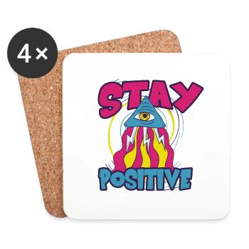 Stay Positive - Untersetzer (4er-Set) - Weiß - Vorne