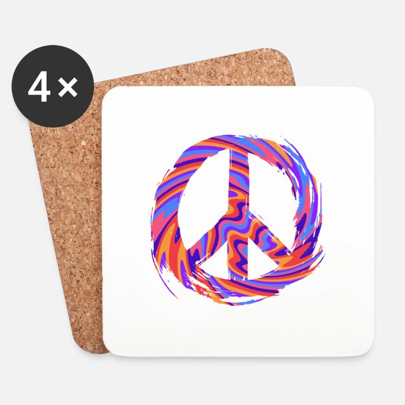 Peace Sign - Untersetzer (4er-Set) - Weiß