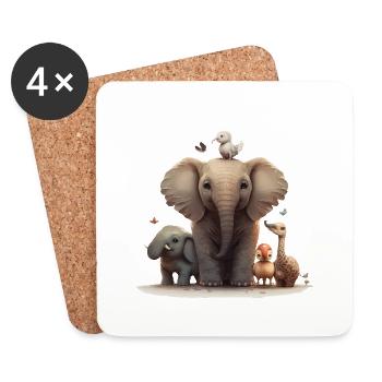Family - Coasters (set of 4) - white - Front