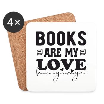Books are my love Language - Coasters (set of 4) - white - Front